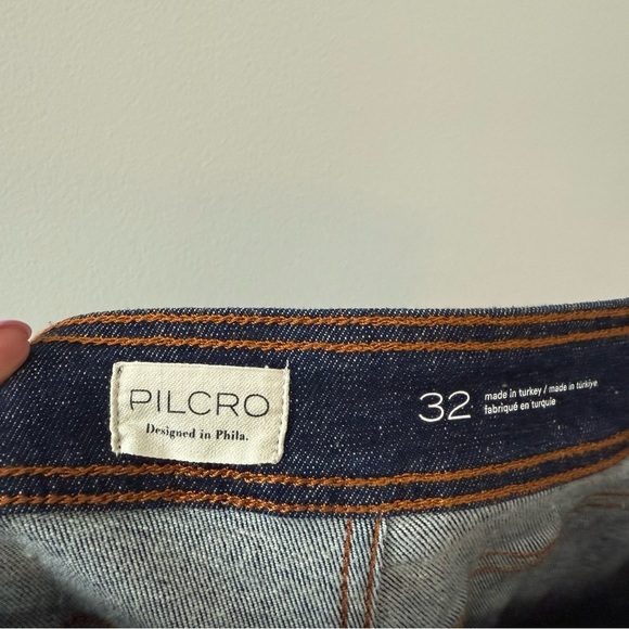 Anthropologie Pilcro The Nyhavn Cropped Flare Leg Jeans Dark Blue Sz 32 - Picture 8 of 15